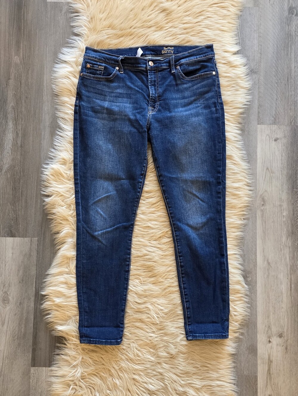 7 For All Mankind B(air) Authentic The Ankle Skinny Jeans Dark Wash Women's 34